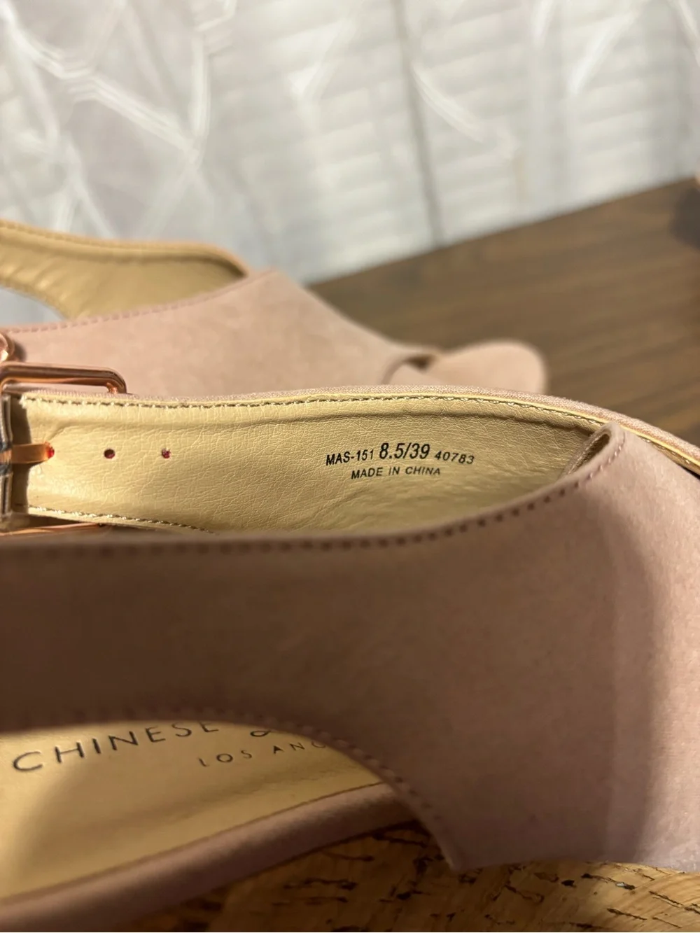Chinese Laundry 8.5 Women’s Blush Pink Cork Wedge Slingback Sandals NWOT “MYYA”